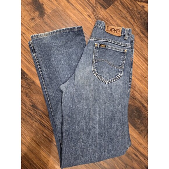 Vtg Lee Riders Men Bootcut Jeans Sz 28x32 USA Union Made Cotton Denim Blue - Picture 1 of 11